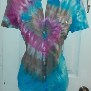 New York & Company Short Sleeve Button Up Shirt